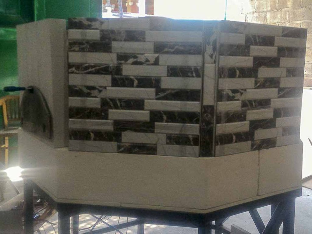 Aurora 120 mosaic Oven Pizza Brick Lava Stones Wood Gas Bali Indonesia Asia 400 044