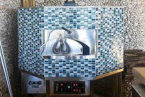 Aurora 120 mosaic Oven Pizza Brick Lava Stones Wood Gas Bali Indonesia Asia 400 062