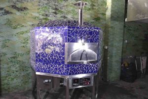Aurora 120 mosaicblue Oven Pizza Brick Lava Stones Wood Gas Bali Indonesia Asia 400 072
