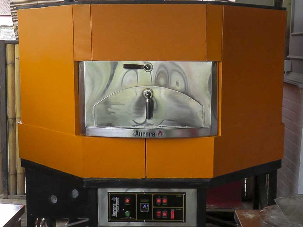 Aurora 120 orange Oven Pizza Brick Lava Stones Wood Gas Bali Indonesia Asia 400 052