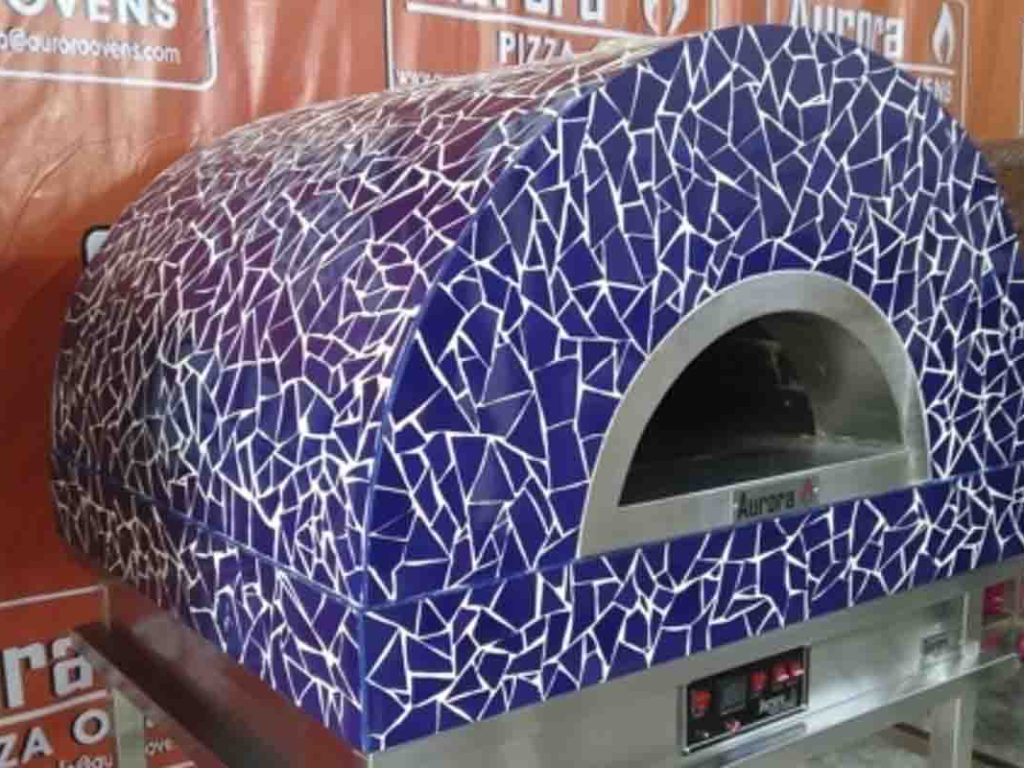 Aurora 90 mosaicblue Oven Pizza Brick Lava Stones Wood Gas Bali Indonesia Asia 200 008