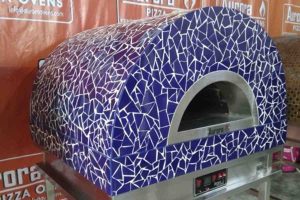 Aurora 90 mosaicblue Oven Pizza Brick Lava Stones Wood Gas Bali Indonesia Asia 200 008