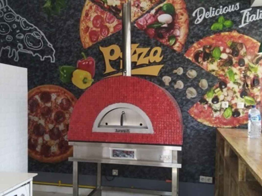 Aurora 90 red Oven Pizza Brick Lava Stones Wood Gas Bali Indonesia Asia 200 018