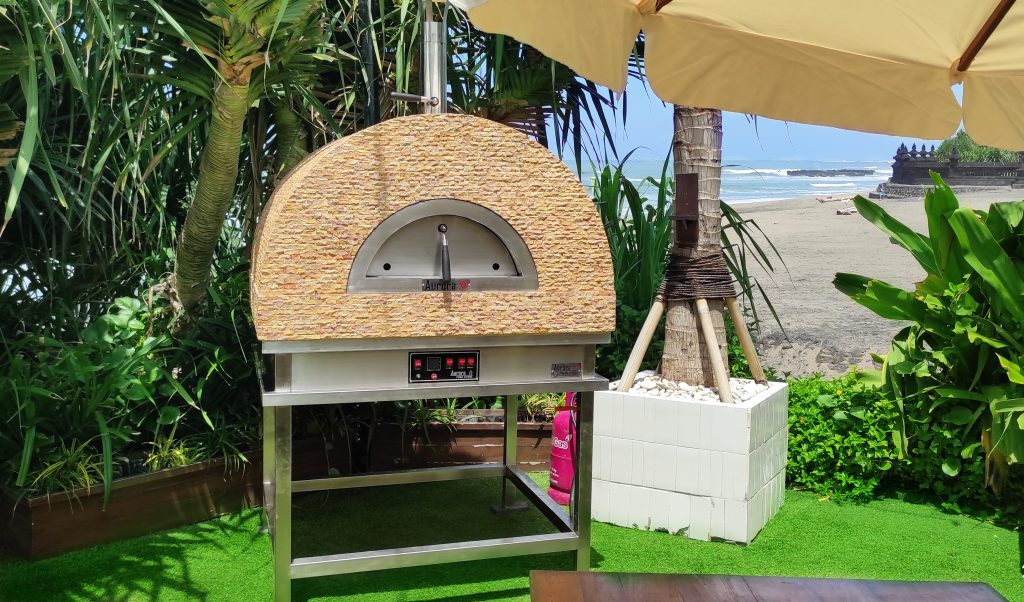 Pizza Ovens with White Stone Decoration - Aurora Model 90