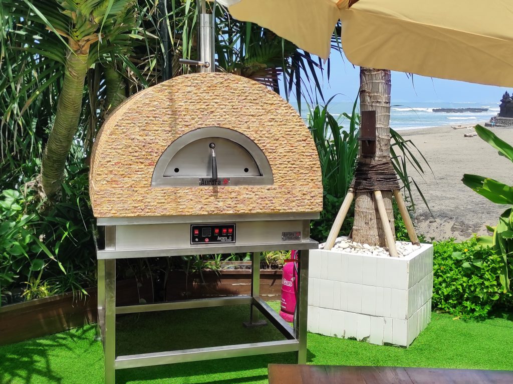 Pizza Ovens with White Stone Decoration - Aurora Model 90