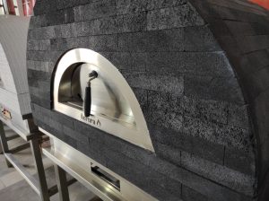 Black Aurora Pizza Ovens Model 90 With Brick Texture Finishing